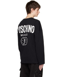 Moschino Black Double Smiley Long Sleeve T Shirt