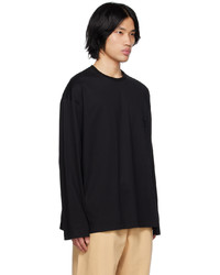Wooyoungmi Black Feather Long Sleeve T Shirt