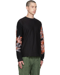 Taakk Black Graphic Long Sleeve T Shirt