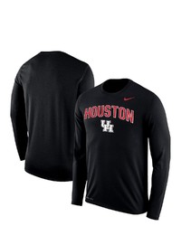 Nike Black Houston Cougars Arch Over Logo Long Sleeve T Shirt At Nordstrom