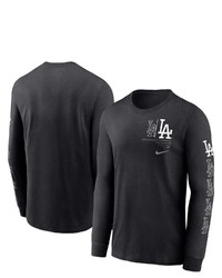 Nike Black Los Angeles Dodgers Team Slider Tri Blend Long Sleeve T Shirt At Nordstrom