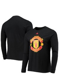 adidas Black Manchester United Primary Logo Amplifier Long Sleeve T Shirt At Nordstrom