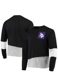 REFRIED APPAREL Black Minnesota Vikings Sustainable Angle Long Sleeve T Shirt