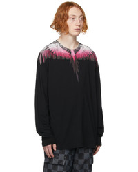 Marcelo Burlon County of Milan Black Pink Wings Long Sleeve T Shirt