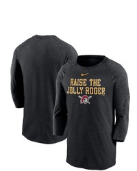 Nike Black Pittsburgh Pirates Local Phrase Tri Blend 34 Sleeve Raglan T Shirt