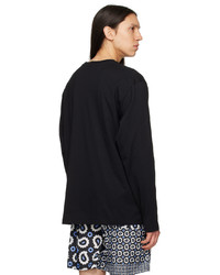 MSGM Black Printed Long Sleeve T Shirt