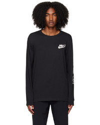 Nike Black Printed Long Sleeve T Shirt