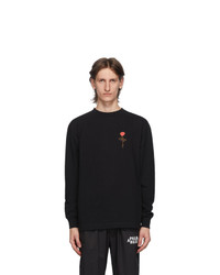 Palm Angels Black Rose Long Sleeve T Shirt