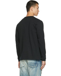 Fdmtl Black Sashiko Logo Long Sleeve T Shirt