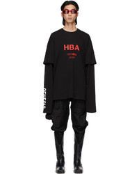 Hood by Air Black Short Over Long Sleeve T Shirt