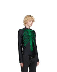 Sankuanz Black Skeleton Long Sleeve T Shirt