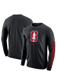 Nike Black Stanford Cardinal Team Lockup 2 Hit Long Sleeve T Shirt