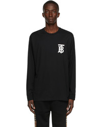 Burberry Black Tb Emerson Long Sleeve T Shirt