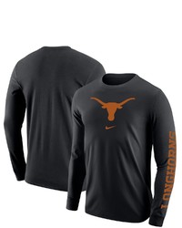 Nike Black Texas Longhorns Team Lockup 2 Hit Long Sleeve T Shirt