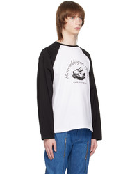 The World Is Your Oyster Black White Graphic Long Sleeve T Shirt