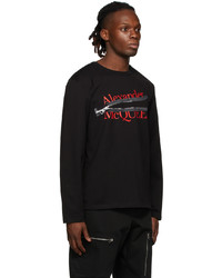 Alexander McQueen Black Zip Logo T Shirt