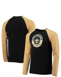 New Era Blackgold New Orleans Saints League Raglan Long Sleeve T Shirt