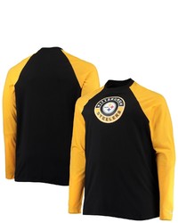 New Era Blackgold Pittsburgh Ers Big Tall League Raglan Long Sleeve T Shirt
