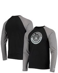 New Era Blackgray Las Vegas Raiders League Raglan Long Sleeve T Shirt