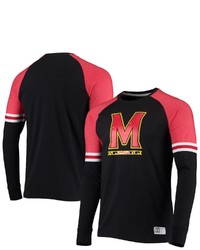 Under Armour Blackred Maryland Terrapins Game Day Sleeve Stripe Raglan Long Sleeve T Shirt