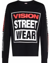 Vision Street Wear Box Logo Print Long Sleeve T Shirt