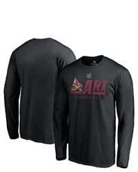 FANATICS Branded Black Arizona Coyotes Authentic Pro Secondary Logo Long Sleeve T Shirt