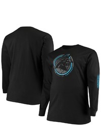 FANATICS Branded Black Carolina Panthers Big Tall Color Pop Long Sleeve T Shirt