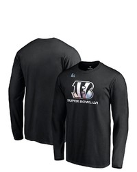 FANATICS Branded Black Cincinnati Bengals Super Bowl Lvi Bound Shimmer Long Sleeve T Shirt At Nordstrom