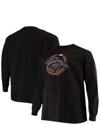 FANATICS Branded Black Denver Broncos Big Tall Color Pop Long Sleeve T Shirt
