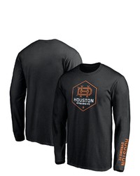 FANATICS Branded Black Houston Dynamo Long Sleeve T Shirt