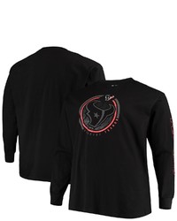 FANATICS Branded Black Houston Texans Big Tall Color Pop Long Sleeve T Shirt