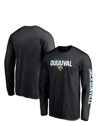 FANATICS Branded Black Jacksonville Jaguars Hometown Collection Facemask Long Sleeve T Shirt