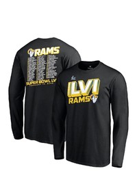 FANATICS Branded Black Los Angeles Rams Super Bowl Lvi Bound Tilted Roster Long Sleeve T Shirt At Nordstrom