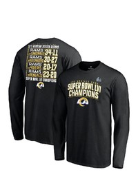 FANATICS Branded Black Los Angeles Rams Super Bowl Lvi Champions Schedule Long Sleeve T Shirt At Nordstrom