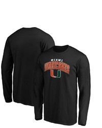 FANATICS Branded Black Miami Hurricanes Steady Long Sleeve T Shirt At Nordstrom