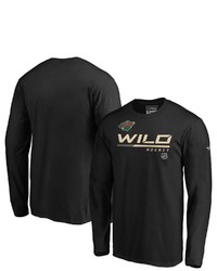 FANATICS Branded Black Minnesota Wild Authentic Pro Core Collection Prime Long Sleeve T Shirt At Nordstrom