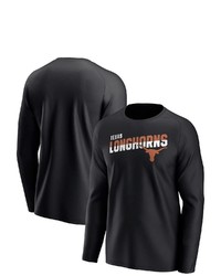 FANATICS Branded Black Texas Longhorns Quick Slant Raglan Long Sleeve T Shirt At Nordstrom