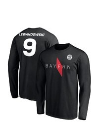 FANATICS Branded Robert Lewandowski Black Bayern Munich Name Number Long Sleeve T Shirt