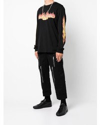 Mastermind World Fire Logo Print Long Sleeve Top