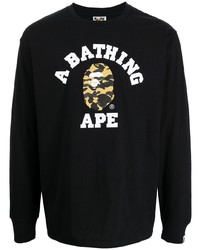 A Bathing Ape Graphic Logo Print Long Sleeve Top