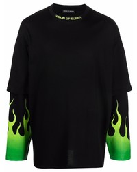 Vision Of Super Layered Flame Print T Shirt