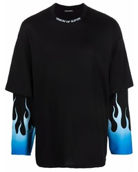 Vision Of Super Layered Flame Print T Shirt