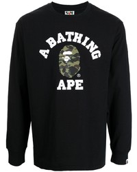 A Bathing Ape Logo Graphic Print Long Sleeve Top
