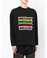 We11done Logo Print Long Sleeve T Shirt