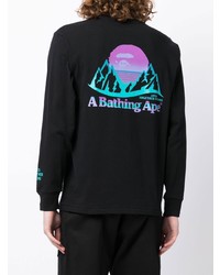 A Bathing Ape Logo Print Long Sleeve T Shirt