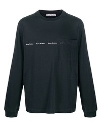 Acne Studios Logo Print Long Sleeve T Shirt