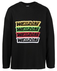 We11done Logo Print Long Sleeve T Shirt