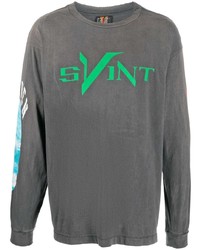SAINT MXXXXXX Logo Print Long Sleeve T Shirt