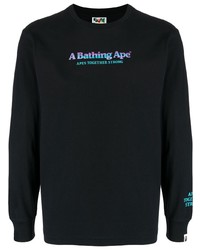 A Bathing Ape Logo Print Long Sleeve T Shirt