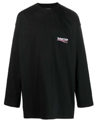 Balenciaga Logo Print Long Sleeve T Shirt